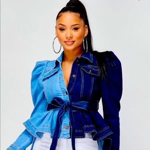 Light and dark blue denim jacket